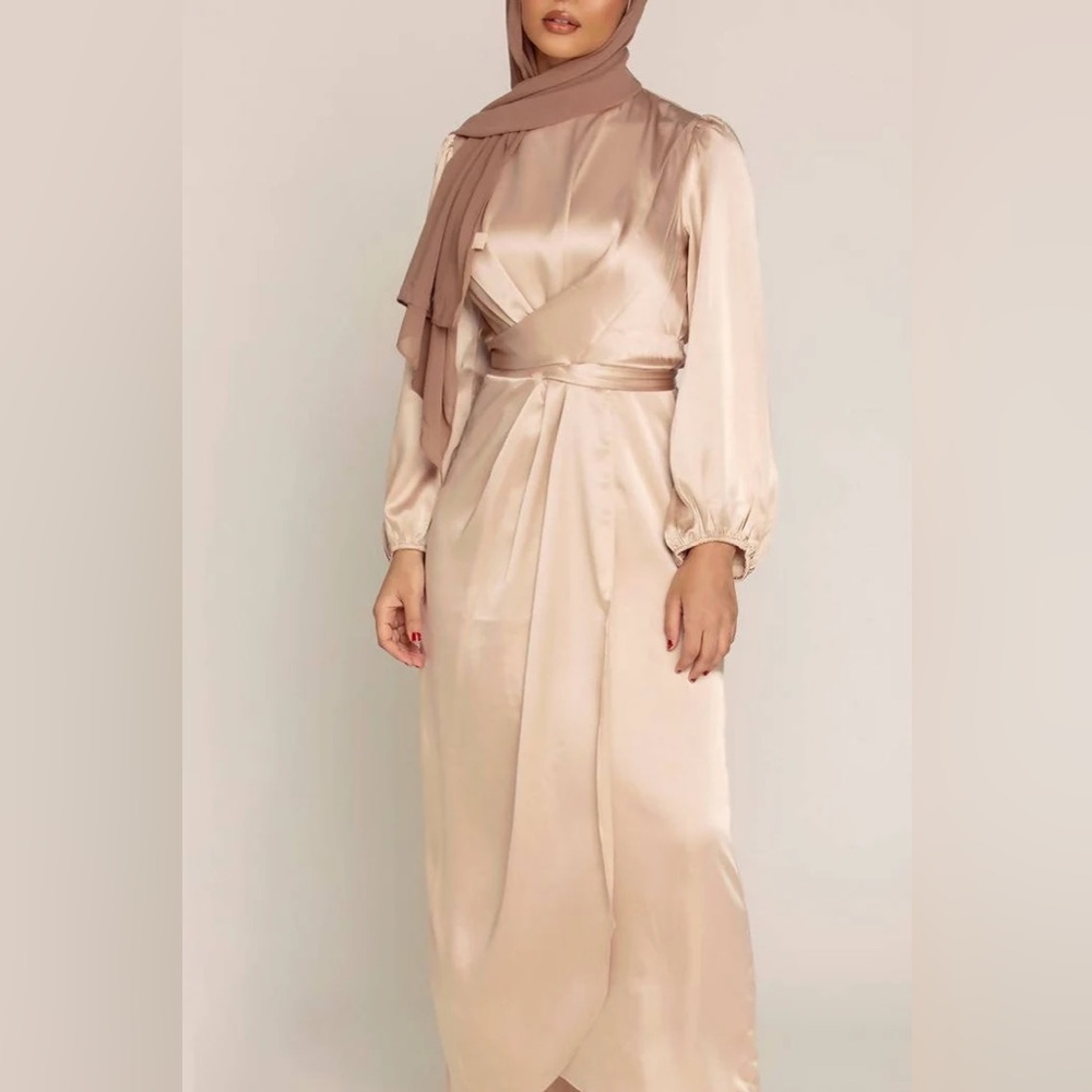Juliana Veiled Collection Modest Tie Long Sleeve Women’s XL Juliett Gown Dusty - Picture 2 of 14